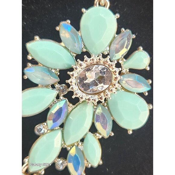 Vintage Schoffel Brothers (SHB) Silvertone Mint Green Floral Statement with star - Picture 5 of 7